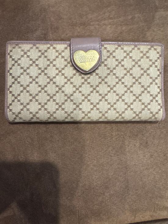 Gucci Handbags - Gucci Diamanté Canvas Heart Wallet